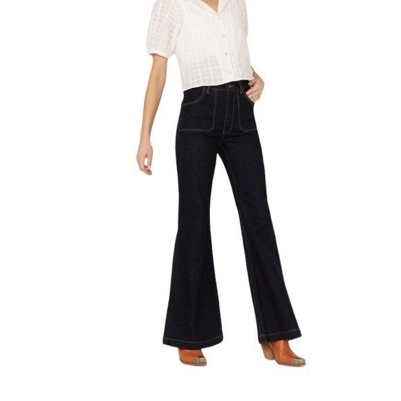 ROLLA'S Denim - ROLLA’S EASTCOAST HIGH RISE FLARE ORGANIC COTTON JEANS IN LUX BLUE
